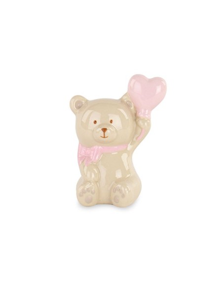 12 Statuina Orso  Rosa cm8