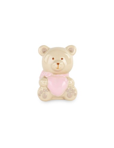 36 Statuina Orso  Rosa cm5