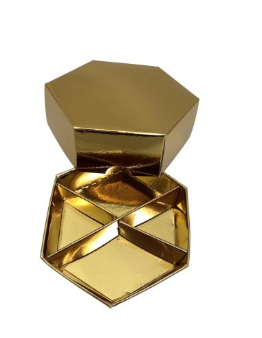 10 Scatole Divisorio esagonale oro 9x9x3