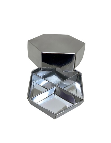 10 Scatole Divisorio esagonale argento 9x9x3