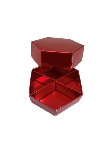 10 Scatole Divisorio esagonale rosso 9x9x3