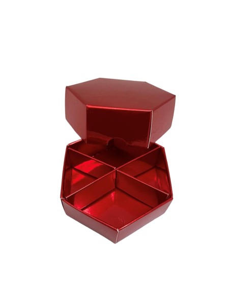 10 Scatole Divisorio esagonale rosso 9x9x3