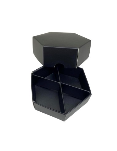 10 Scatole Divisorio esagonale nero 9x9x3