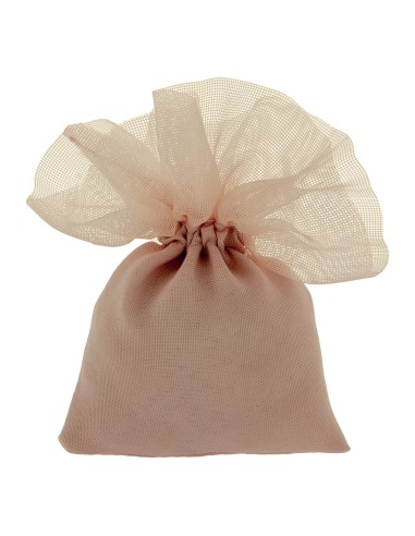 12 Sacchetti rosa antico con tulle