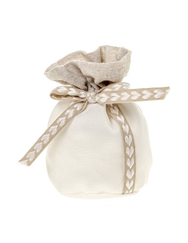 12 Sacchetti pouf cotone panna cm10