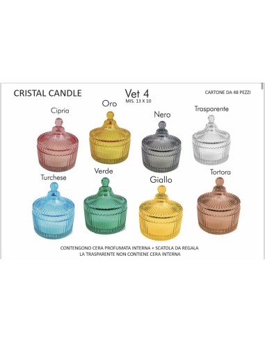 candela in vetro di colore turchese
