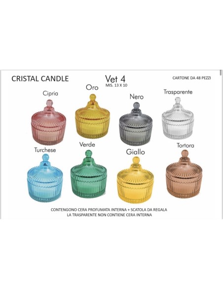candela in vetro di colore oro