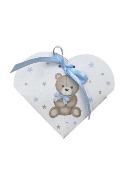 10 Scatole Cuore orso celeste