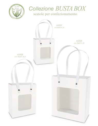 Busta box in carta con finesta in pvc