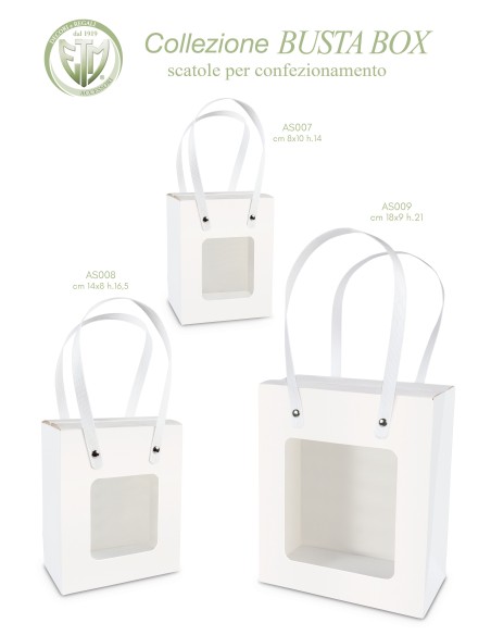 Busta box in carta con finesta in pvc