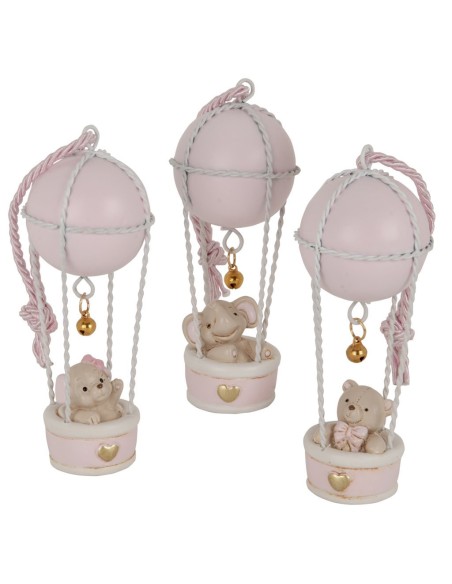 6 Statuina tris Animaletti rosa cm12