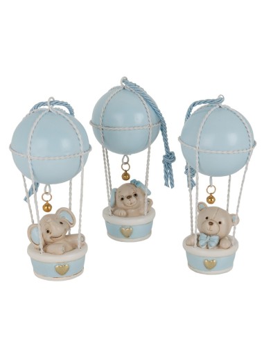 3 Statuina tris Animaletti celeste cm14