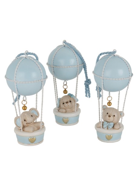 3 Statuina tris Animaletti celeste cm14