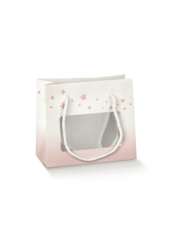 10 Busta orso rosa con finestra 16x8x14