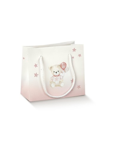 10 Busta orso rosa con finestra 16x8x14