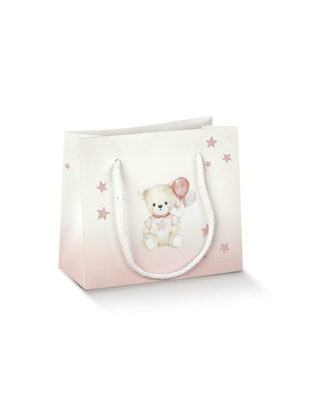 10 Busta orso rosa con finestra 16x8x14