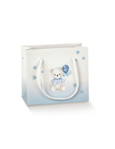 10 Busta orso celeste con finestra 16x8x14