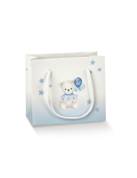 10 Busta orso celeste con finestra 16x8x14
