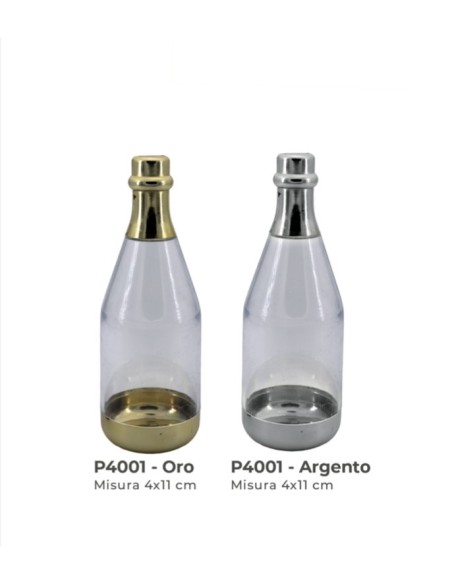 10 Scatole bottiglina argento cm11