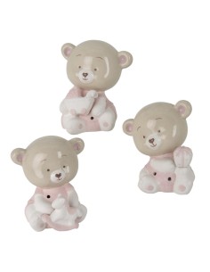6 Statuina orso rosa led