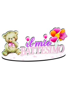 Centrotavola battesimo rosa cm35
