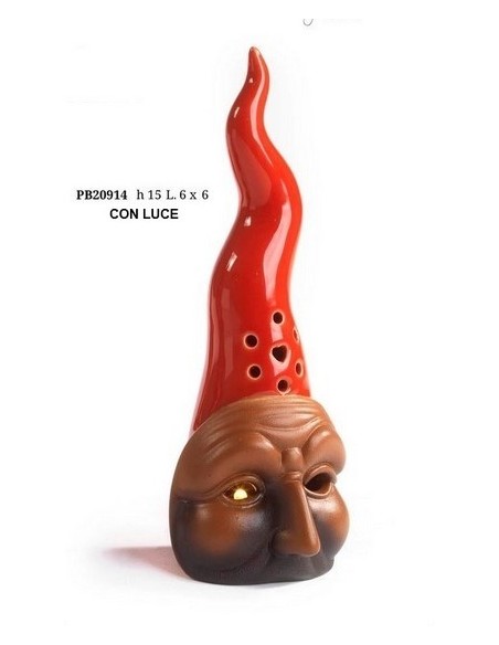 Corno con maschera rosso cm19