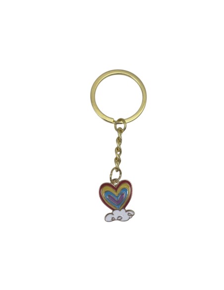 12 Portachiavi cuore arcobaleno