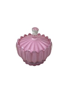Scatola in vetro rosa