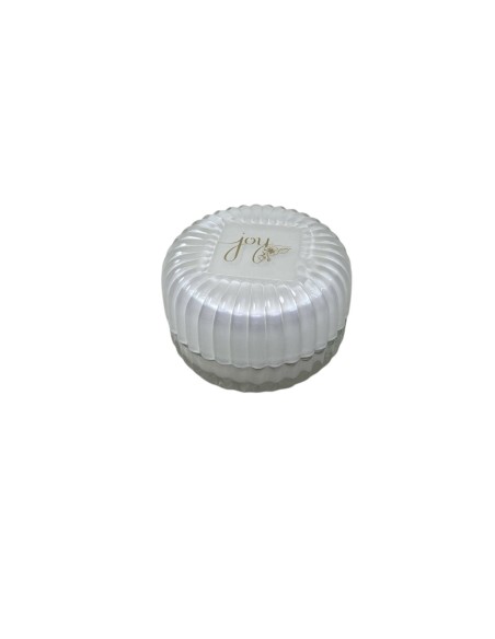 Candela tonda in vetro bianco