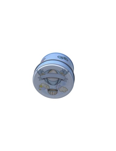 10 Scatole in latta mongolfiera celeste