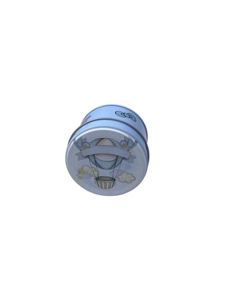 10 Scatole in latta mongolfiera celeste
