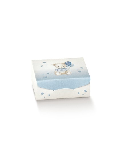 10 Scatole orso celeste con divisorio 10x10x3,5