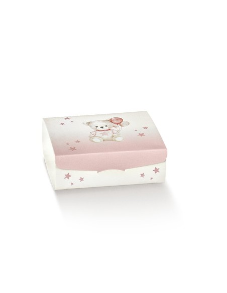 10 Scatole orso rosa con divisorio 10x10x3,5