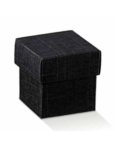 10 Scatole seta nero cm 9,5x6,5x4