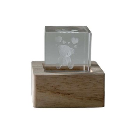 Statuina cubo orso con led