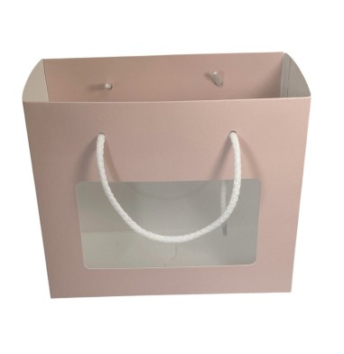 10 Scatole Busta rosa con finestra 19x9x17