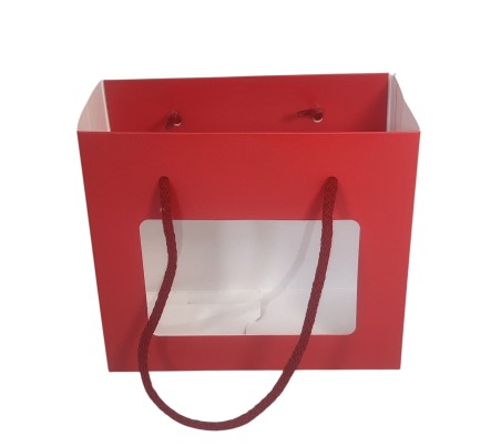 10 Scatole Busta rosso con finestra 19x9x17