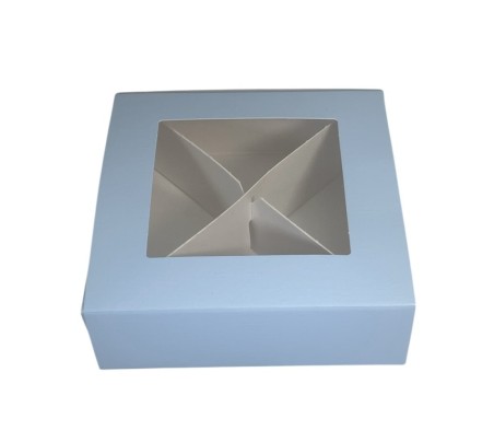 10 Scatole con divisorio azzurro 12X12X4