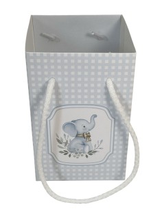 scatola busta elefante azzurro