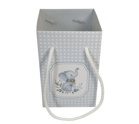 scatola busta elefante azzurro
