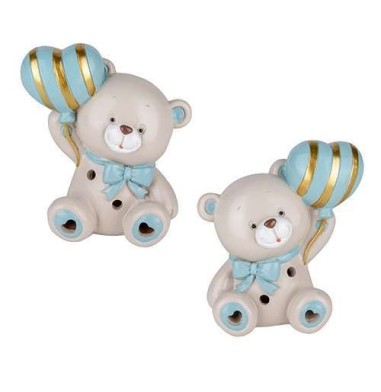 4 Statuina orso led celeste