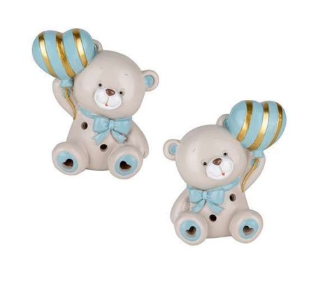 4 Statuina orso led celeste