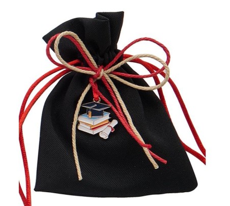12 Sacchetti Laurea nero con tocco