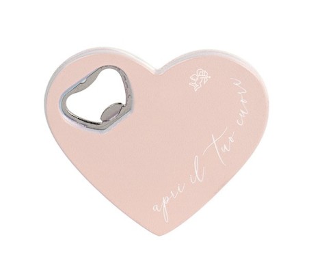 Cuore apribottiglia rosa