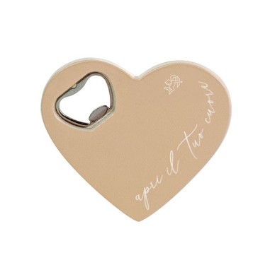 Cuore apribottiglia beige