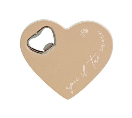 Cuore apribottiglia beige
