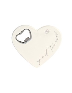 Cuore apribottiglia bianco