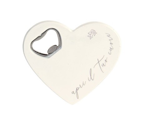 Cuore apribottiglia bianco