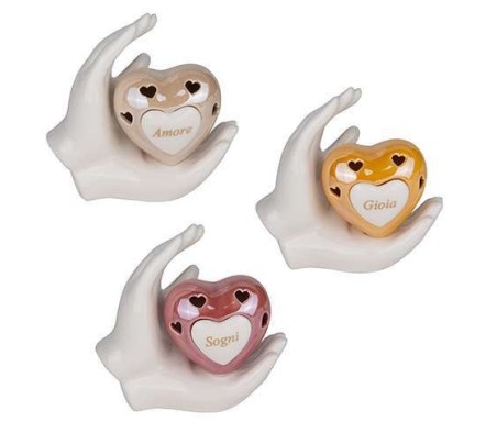 3 Statuina mani con cuore led
