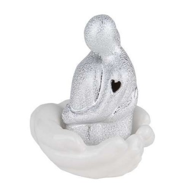 2 Statuina mani con sposi argento led